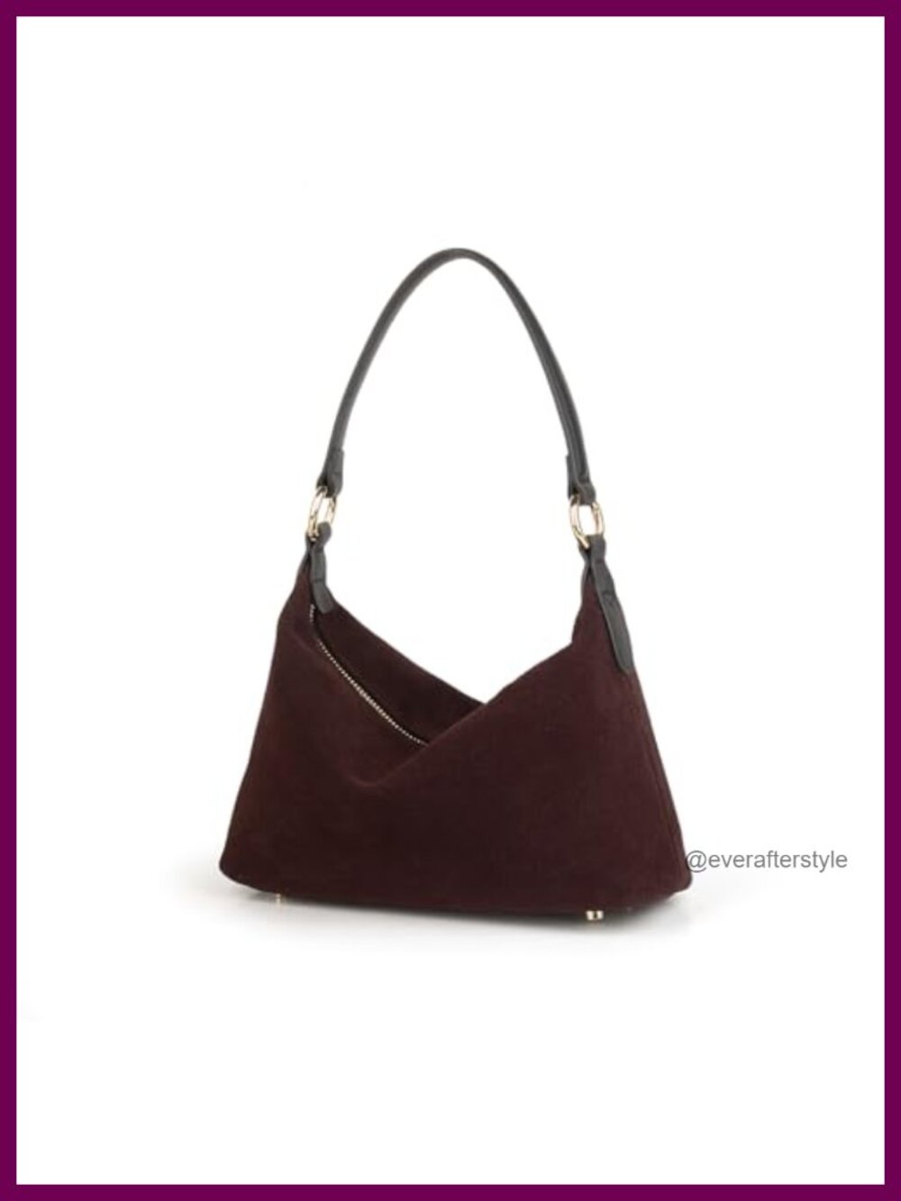 Real Cowhide Suede Hobo Bag Slouchy Crescent Shoulder Crossbody